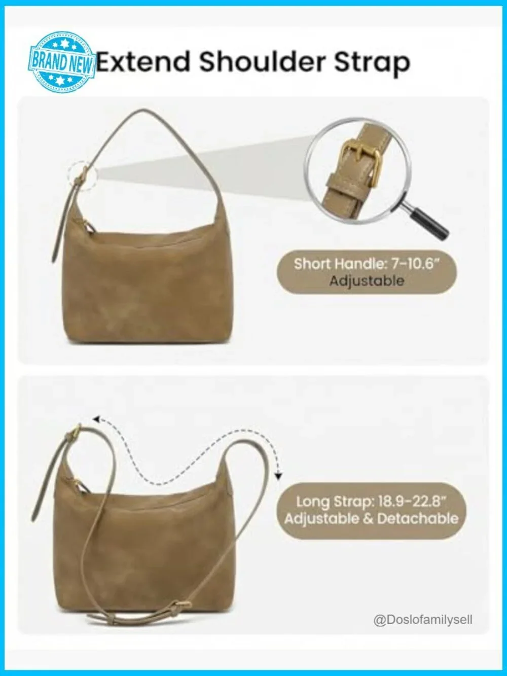 Medium Suede Hobo Bag Slouchy Crossbody Purse Adjustable Strap Shoulder Bag
